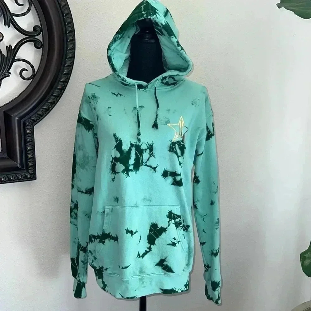 Jeffree Star Fashion Blood Money Tie-Dyed Green Hooded Sweatshirt Medium - Picture 1 of 14